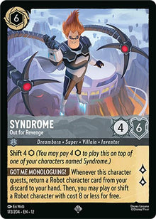 Syndrome - Out for Revenge 172/204 Super Rare Wilds Unknown Lorcana Near Mint