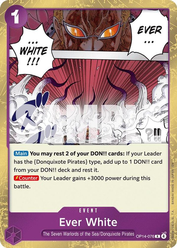 Ever White OP14-076 Rare The Azure Sea's Seven One Piece Foil Near Mint