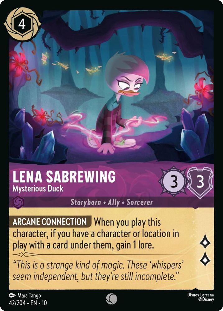 Lena Sabrewing - Mysterious Duck 42/204 Common Whispers in the Well Lorcana NM