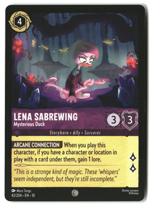 Lena Sabrewing - Mysterious Duck 42/204 Common Whispers in the Well Lorcana LP