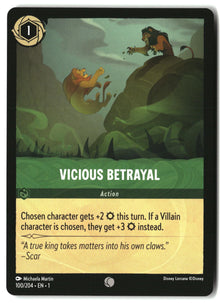 Vicious Betrayal 100/204 Common The First Chapter Lorcana Lightly Played