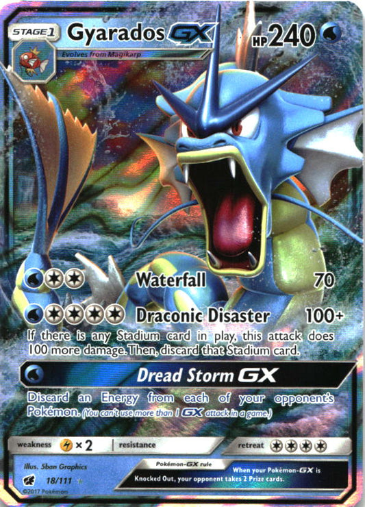 Gyarados GX 18/111 Holo GX Rare Crimson Invasion Pokemon Lightly Played