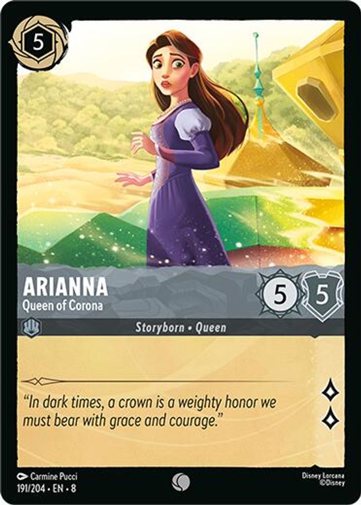 Arianna - Queen of Corona 191/204 Common Reign of Jafar Lorcana Near Mint