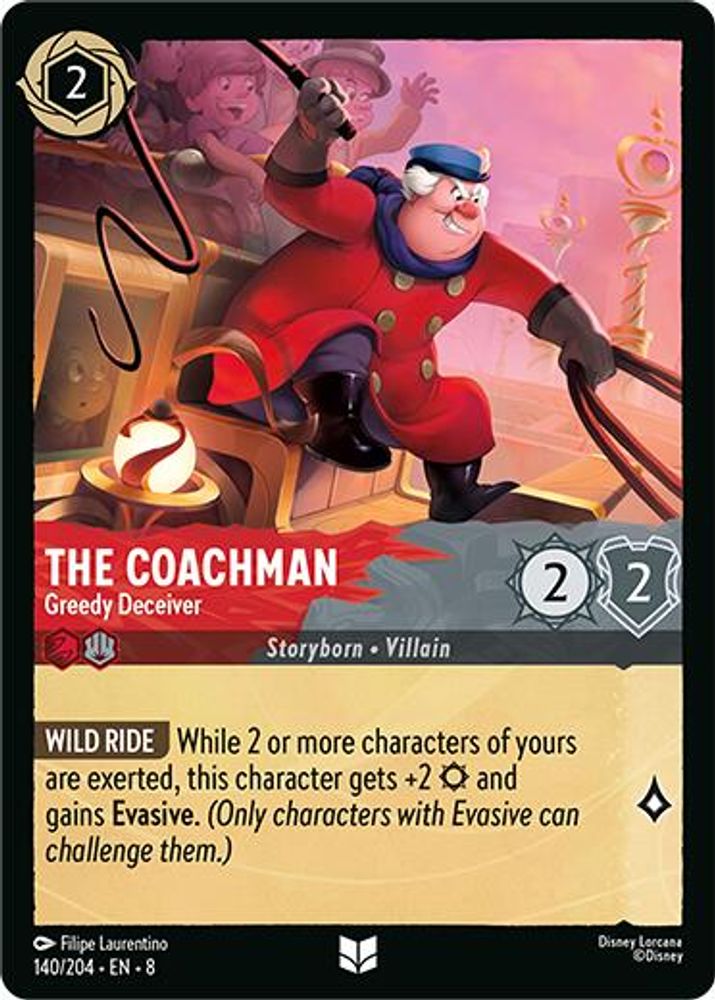 The Coachman - Greedy Deceiver 140/204 Uncommon Reign of Jafar Lorcana Near Mint