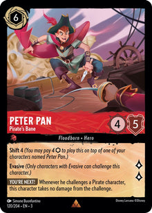 Peter Pan - Pirate's Bane 120/204 Rare Into the Inklands Lorcana Near Mint