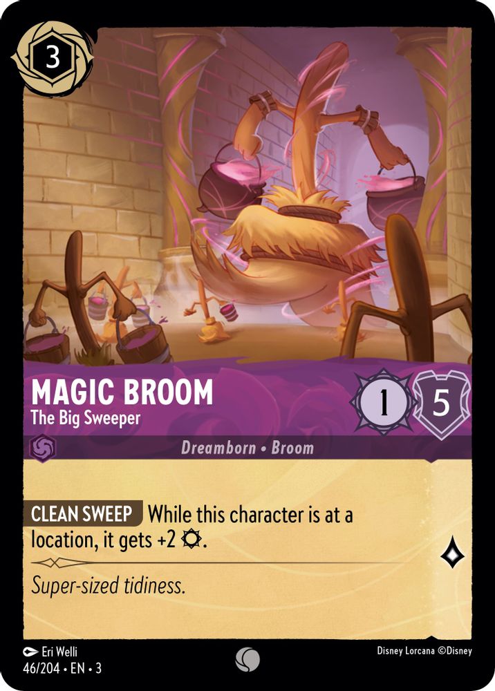 Magic Broom - The Big Sweeper 46/204 Common Into the Inklands Lorcana Near Mint