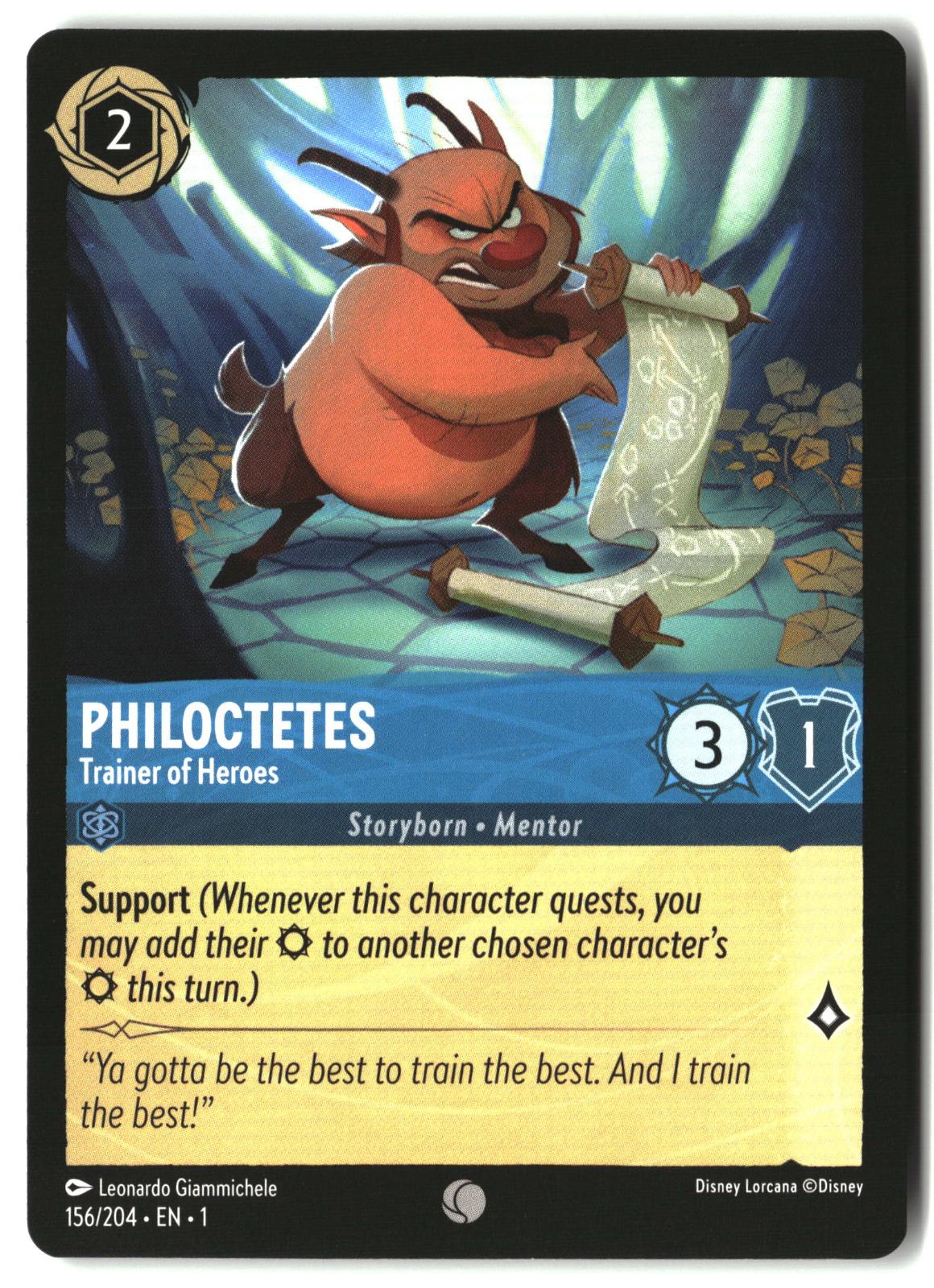 Philoctetes - Trainer of Heroes 156/204 Common The First Chapter Lorcana LP