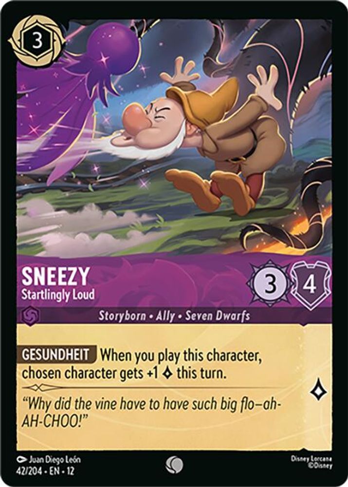 Sneezy - Startlingly Loud 42/204 Common Wilds Unknown Lorcana Near Mint