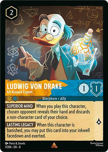 Ludwig Von Drake - All-Around Expert 7/204 Rare Reign of Jafar Lorcana Near Mint
