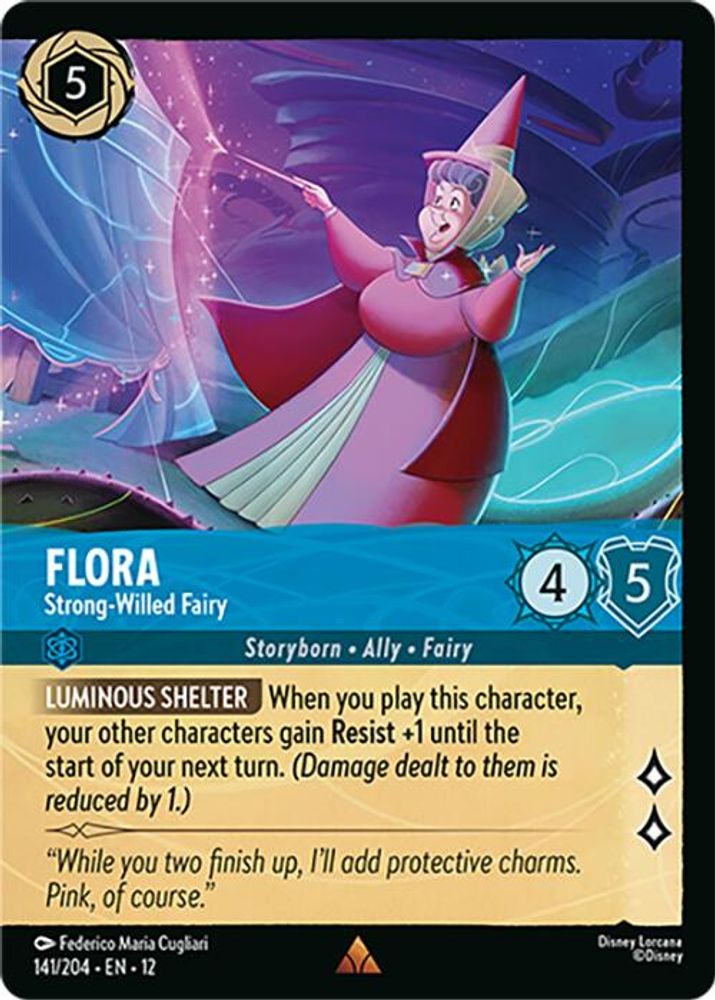 Flora - Strong-Willed Fairy (Foil) 141/204 Wilds Unknown Lorcana Cold Foil NM