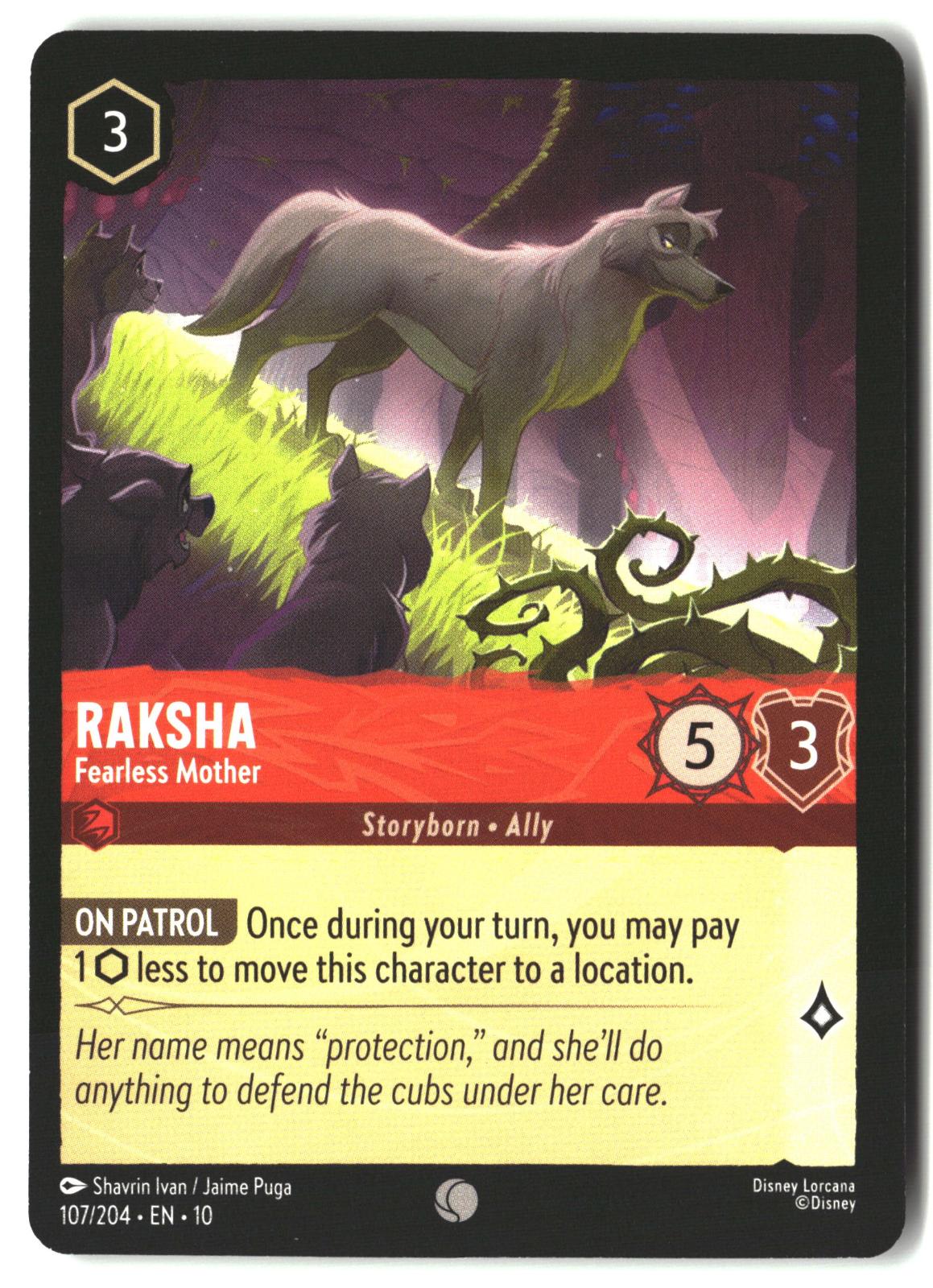 Raksha - Fearless Mother 107/204 Common Whispers in the Well Lorcana LP