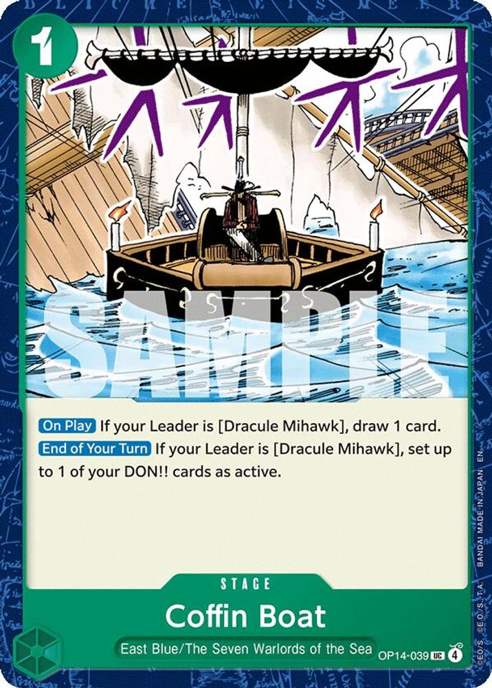 Coffin Boat OP14-039 Uncommon The Azure Sea's Seven One Piece Near Mint