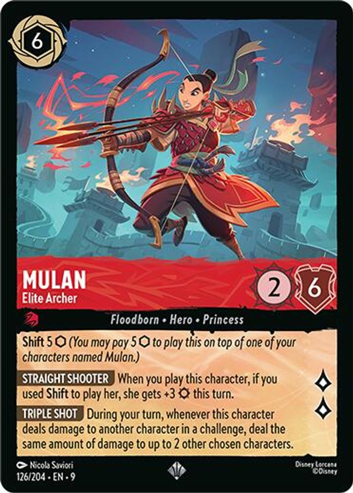 Mulan - Elite Archer 126/204 Super Rare Fabled Lorcana Near Mint