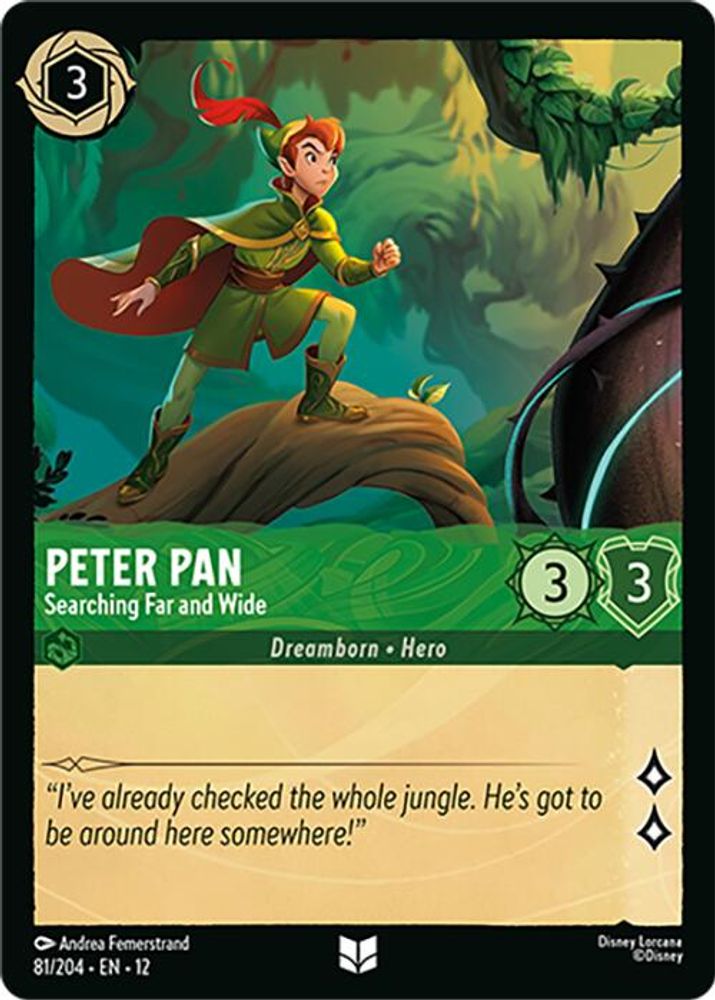 Peter Pan - Searching Far and Wide 81/204 Uncommon Wilds Unknown Lorcana NM