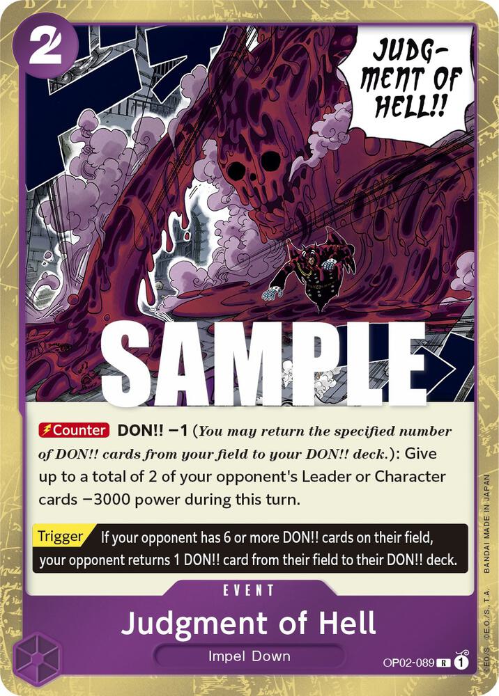 Judgment of Hell OP02-089 Rare Paramount War One Piece Foil Near Mint