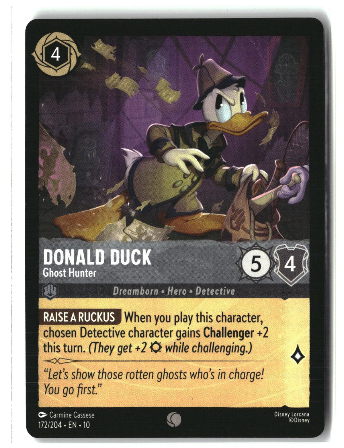Donald Duck - Ghost Hunter 172/204 Common Whispers in the Well Lorcana LP
