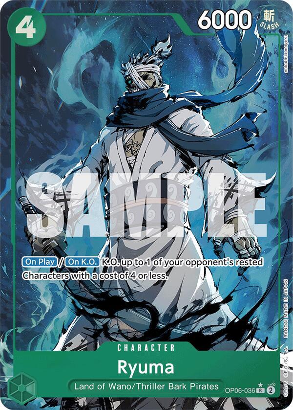 Ryuma (Alternate Art) OP06-036 Rare Premium Booster -The Best- One Piece Foil NM
