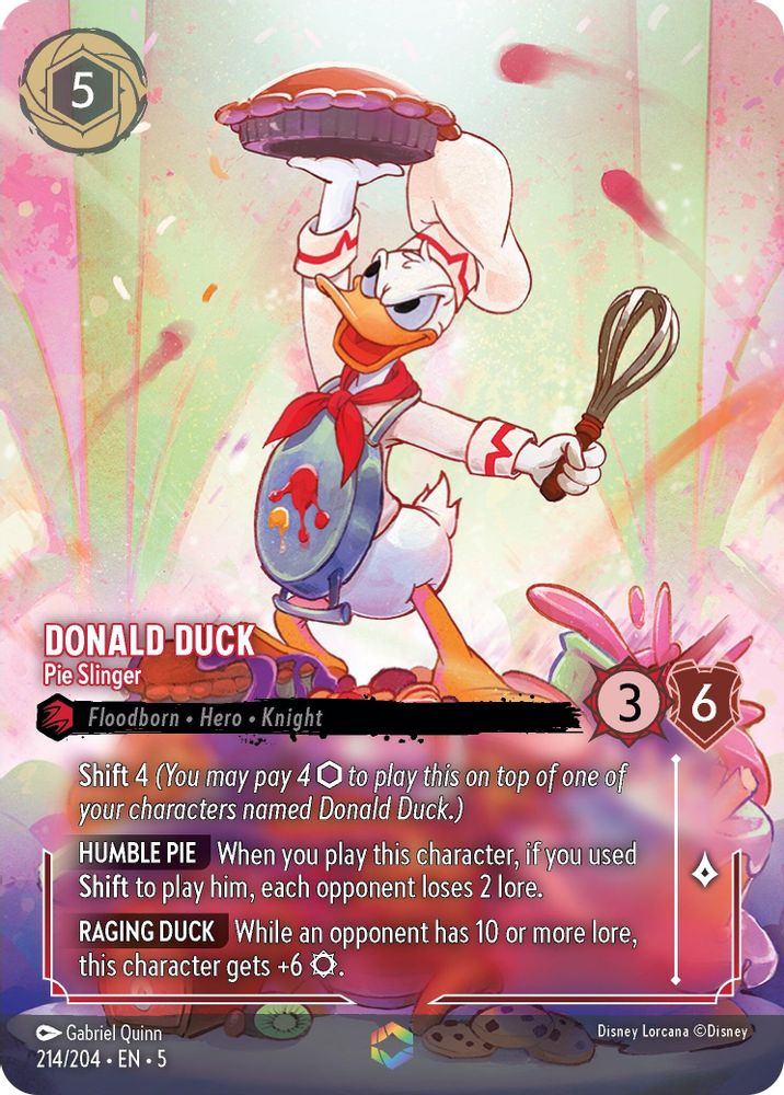 Donald Duck - Pie Slinger (Enchanted) 214/204 Shimmering Skies Lorcana Holo NM