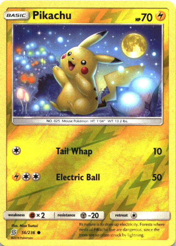 Pikachu 56/236 Common Unified Minds Pokemon Lightly Played