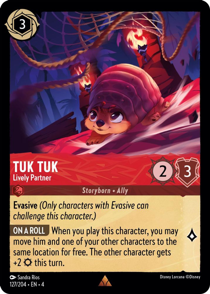 Tuk Tuk - Lively Partner 127/204 Rare Ursula's Return Lorcana Near Mint