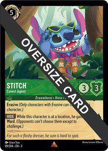 Stitch - Covert Agent (Oversized) 89/204 Into the Inklands Lorcana Cold Foil NM