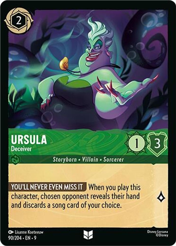 Ursula - Deceiver 90/204 Uncommon Fabled Lorcana Near Mint