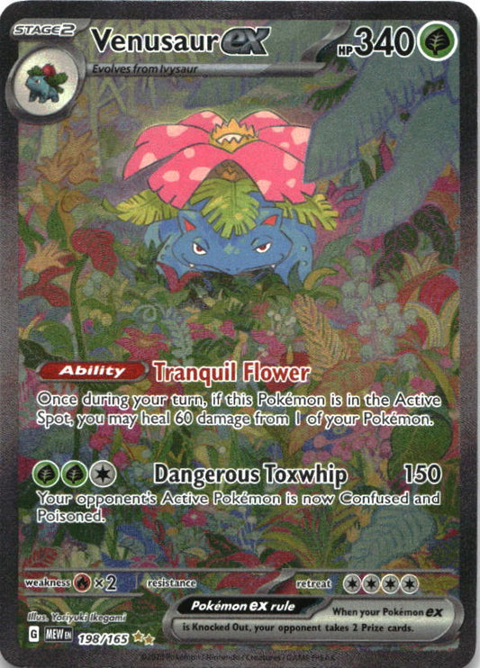 Venusaur ex 198/165 Special Illustration Rare 151 Pokemon Lightly Played