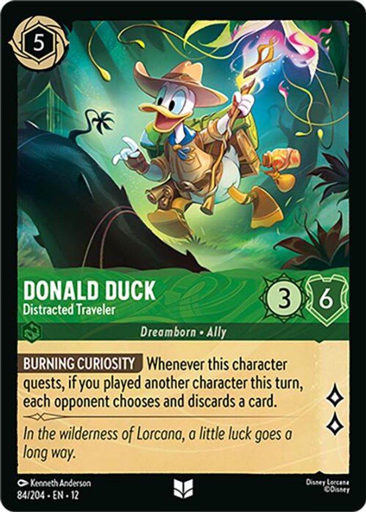 Donald Duck - Distracted Traveler 84/204 Uncommon Wilds Unknown Lorcana NM