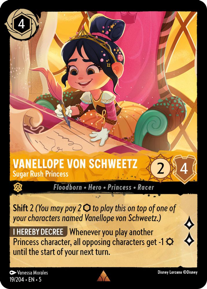 Vanellope von Schweetz - Sugar Rush Princess 19/204 Shimmering Skies Lorcana NM