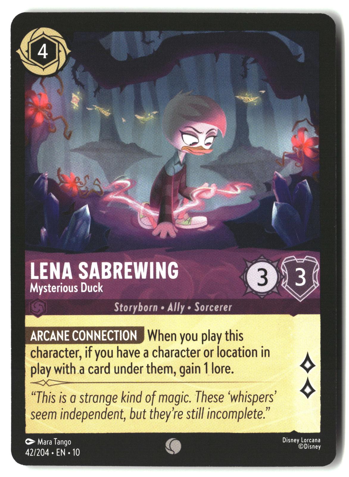 Lena Sabrewing - Mysterious Duck 42/204 Common Whispers in the Well Lorcana LP