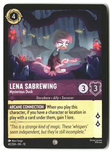 Lena Sabrewing - Mysterious Duck 42/204 Common Whispers in the Well Lorcana LP