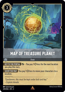 Map of Treasure Planet 201/204 Rare Into the Inklands Lorcana Near Mint