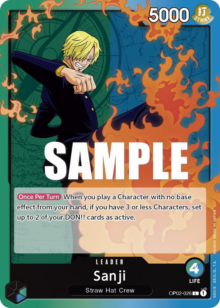 Sanji OP02-026 Leader Paramount War One Piece Near Mint
