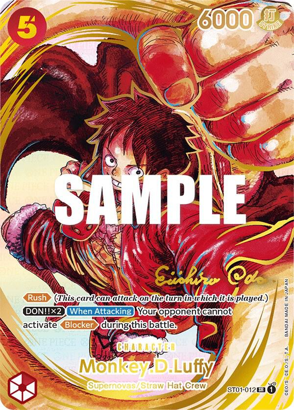 Monkey.D.Luffy (012) (Alternate Art) (Gold-Stamped Signature) ST01-012 Awakening of the New Era One Piece Foil NM
