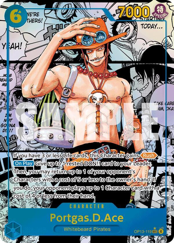 Portgas.D.Ace (119) (Super Alternate Art) OP13-119 Carrying On His Will One Piece Foil NM