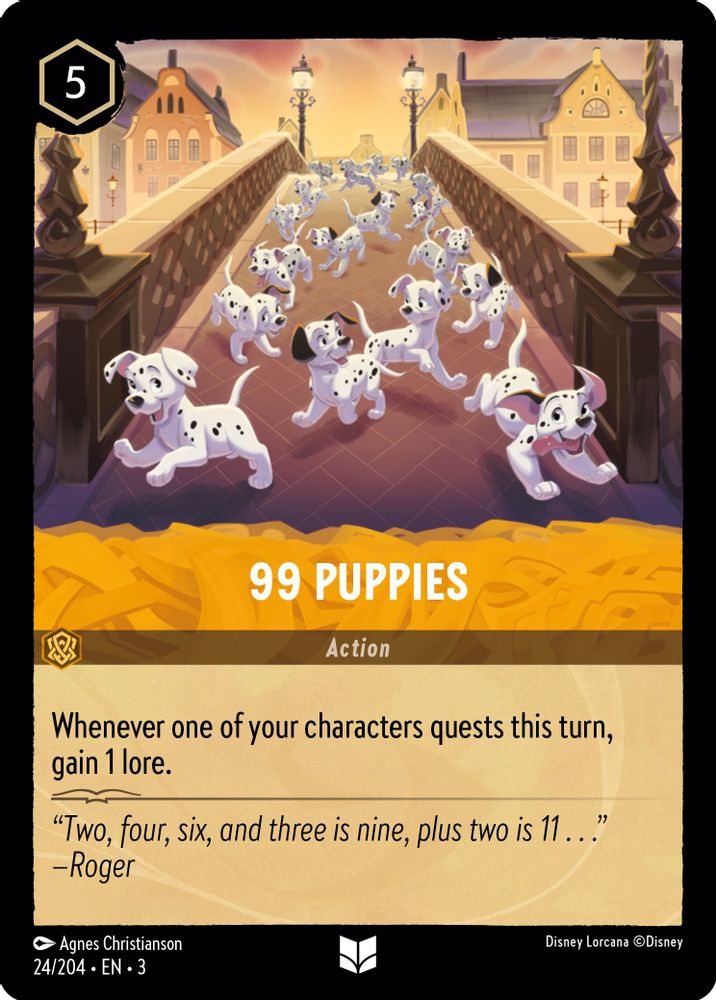 99 Puppies 24/204 Uncommon Into the Inklands Lorcana Near Mint
