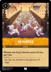 99 Puppies 24/204 Uncommon Into the Inklands Lorcana Near Mint