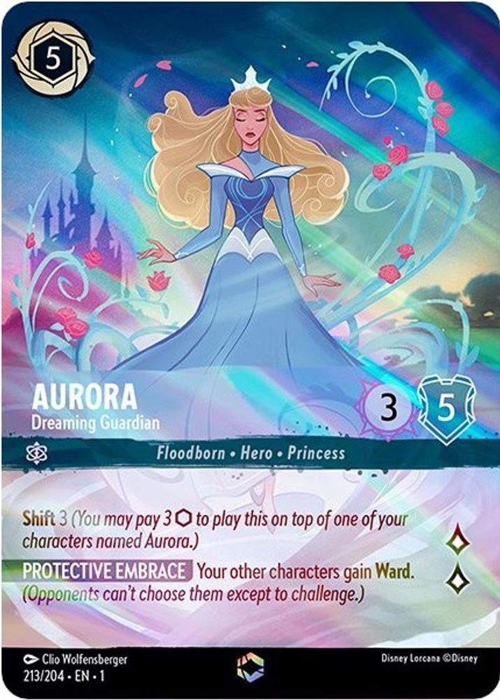 Aurora - Dreaming Guardian (Enchanted) 213/204 The First Chapter Lorcana Holo NM