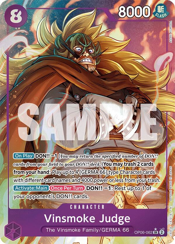 Vinsmoke Judge (Alternate Art) OP06-062 Wings of the Captain One Piece Foil NM