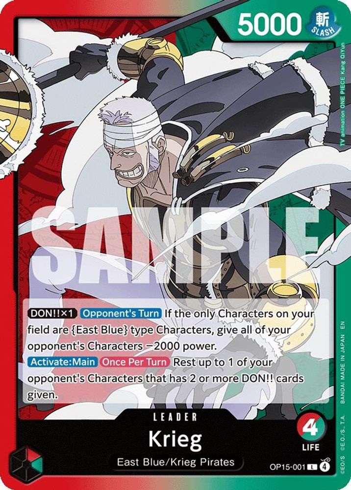 Krieg OP15-001 Leader Adventure on Kami's Island One Piece Near Mint