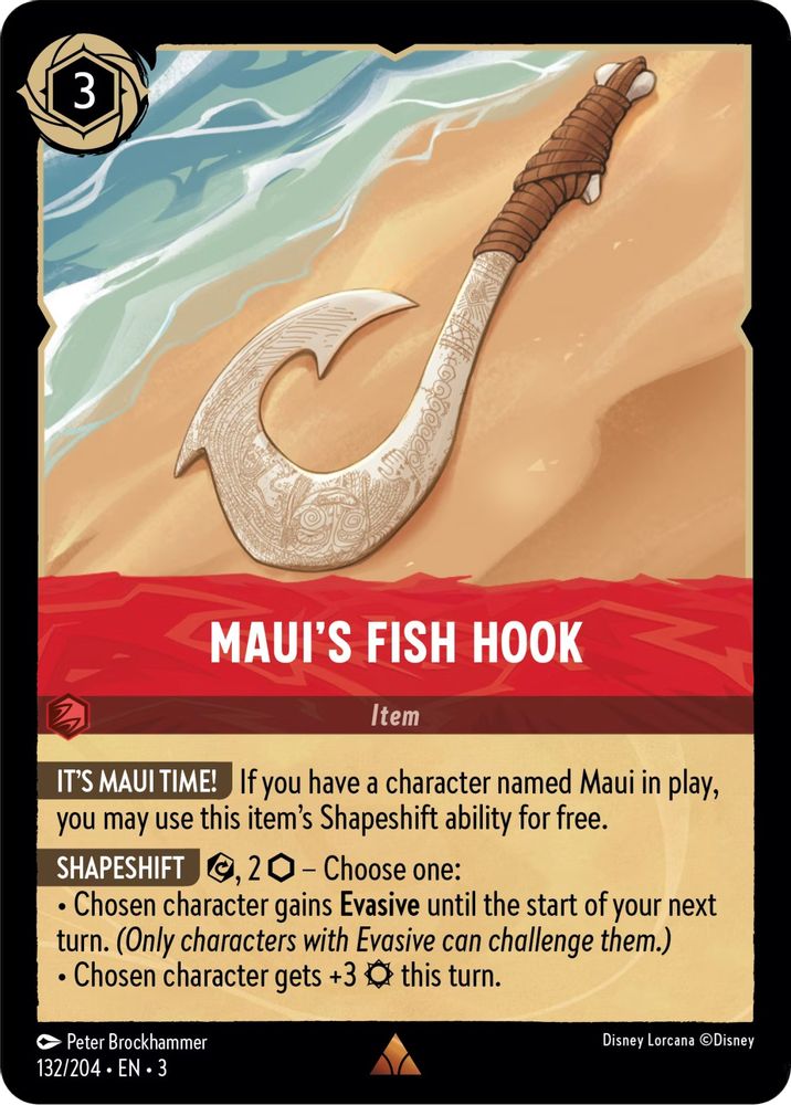 Maui's Fish Hook 132/204 Rare Into the Inklands Lorcana Near Mint