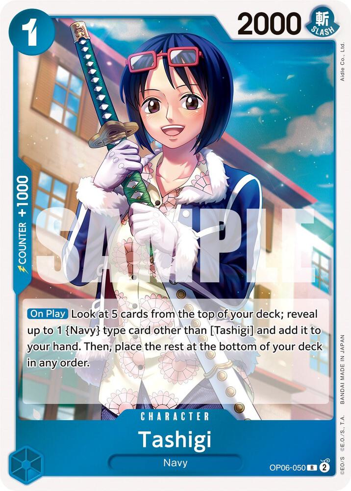 Tashigi OP06-050 Rare Wings of the Captain One Piece Foil Near Mint