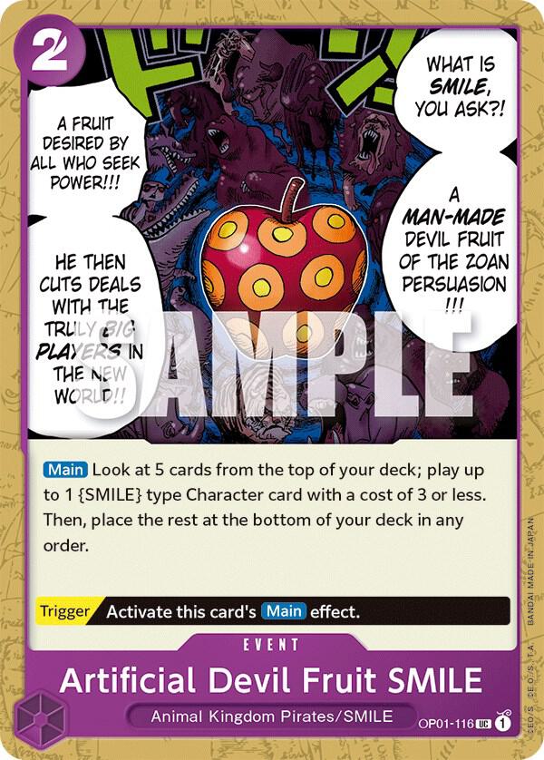 Artificial Devil Fruit SMILE OP01-116 Uncommon Romance Dawn One Piece Near Mint