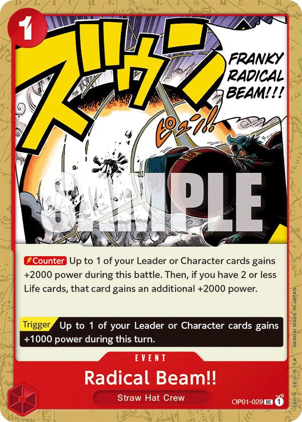 Radical Beam!! OP01-029 Uncommon Romance Dawn One Piece Near Mint