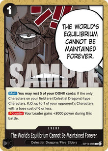 The World's Equilibrium Cannot Be Maintained Forever OP13-097 Carrying On His Will One Piece NM