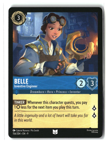 Belle - Inventive Engineer 156/204 Uncommon Fabled Lorcana Lightly Played