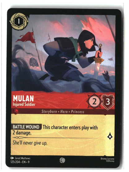 Mulan - Injured Soldier 125/204 Common Fabled Lorcana Lightly Played
