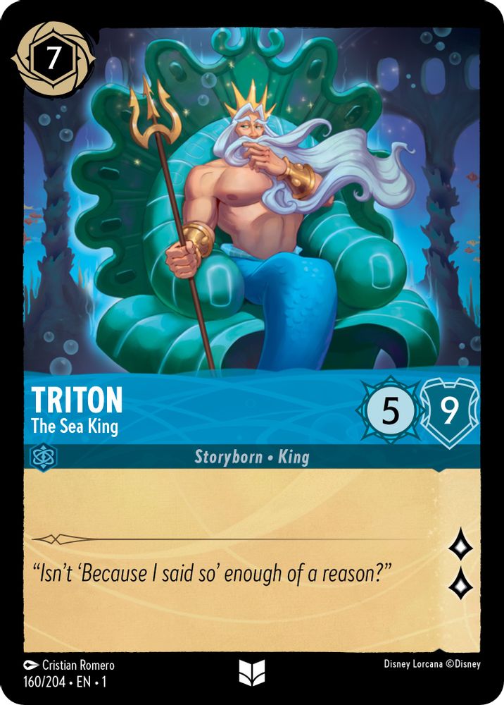 Triton - The Sea King 160/204 Uncommon The First Chapter Lorcana Near Mint