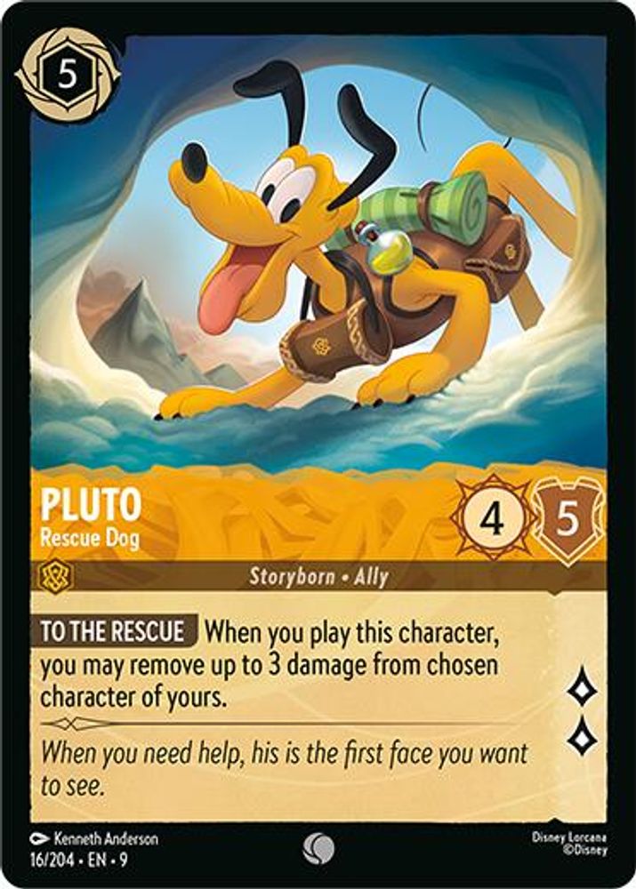 Pluto - Rescue Dog 16/204 Common Fabled Lorcana Near Mint