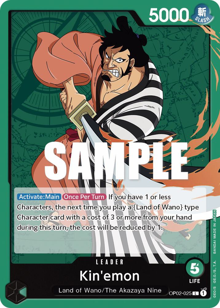 Kin'emon OP02-025 Leader Paramount War One Piece Near Mint